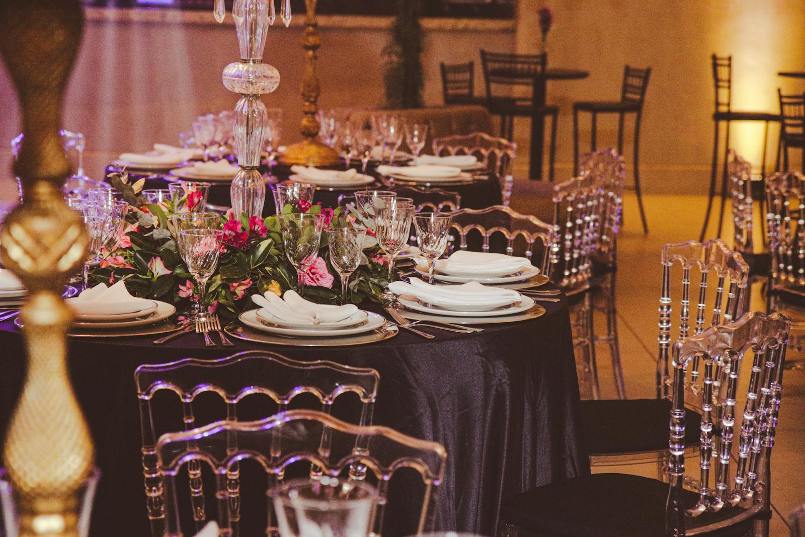 Elegant restaurant table setting for private dining, catering, and event hospitality.